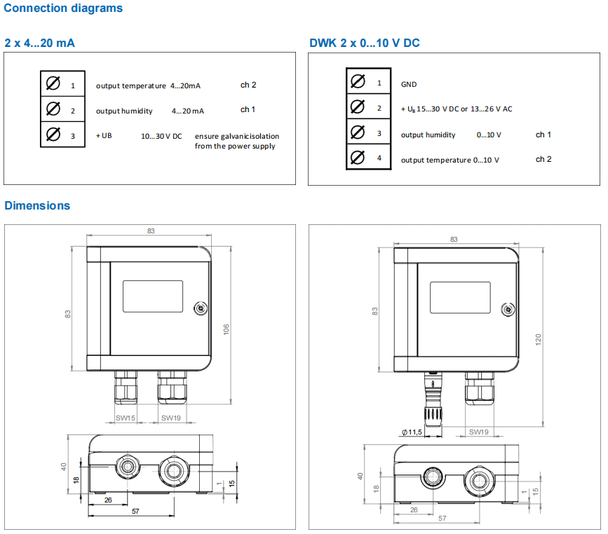 盖加美Galltec+mela D系列DZK型 温湿度变送器 带有远程探头批发